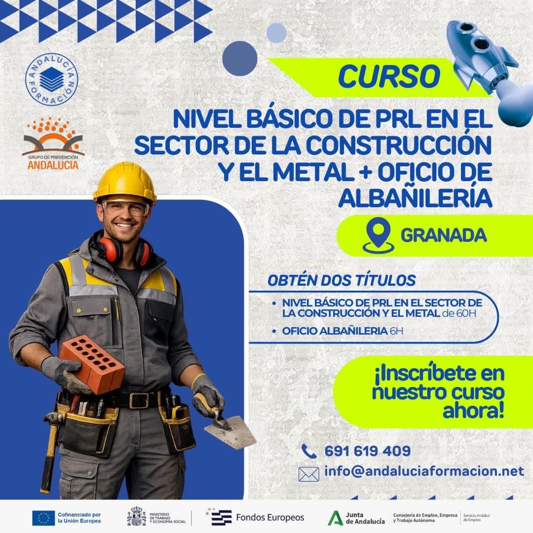 Curso PRL Sector CONSTRUCCIÓN METAL MÁS OFICIO ALBAÑILERÍA website